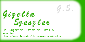 gizella szeszler business card